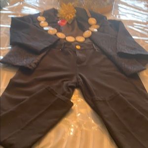 🌸Brown knit pants with tapered legs🌸